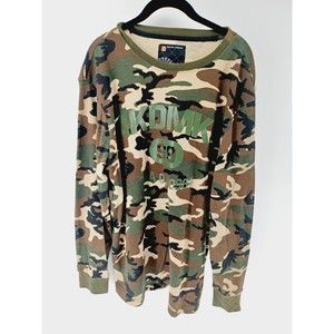 Akademiks T-Shirt Men's Large Camouflage Long Sleeve Round Sleeve